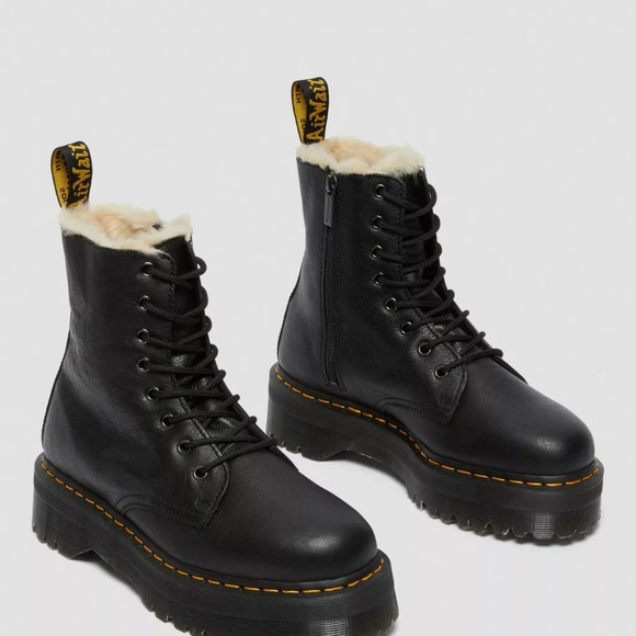 Dr. Martens Shoes - Dr. Martens Jadon Faux Fur Lined Leather Platform Boots